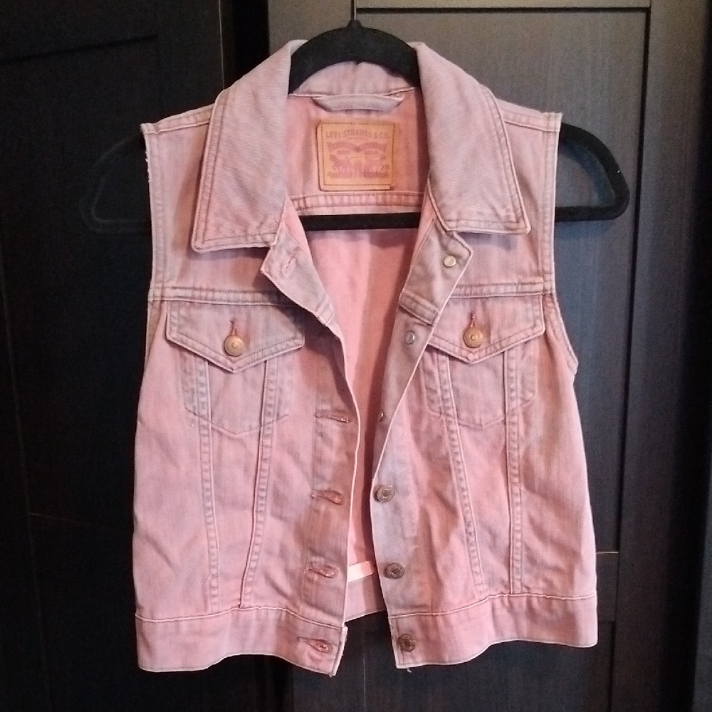 Rare Levi's Pink Denim Vest - Small